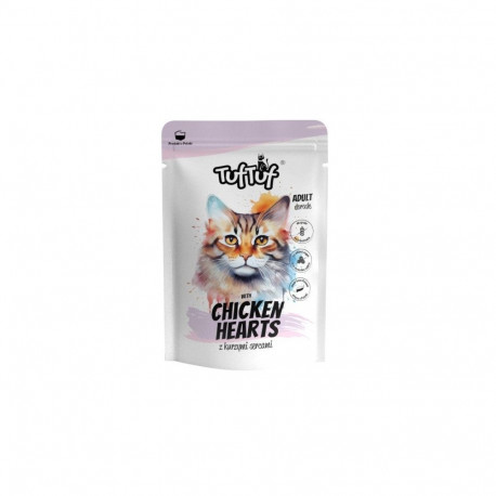 Cat Food - TUF TUF Wet Cat Food with Chicken Hearts 100g Gluten-Free Grain-Free