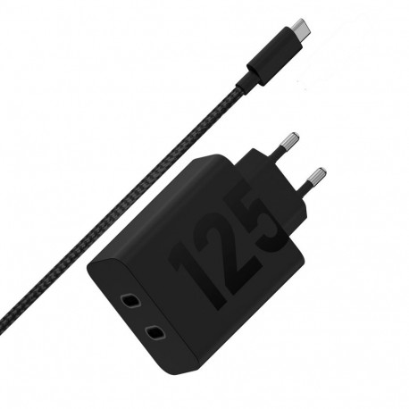 Charger - Motorola TurboPower 125W Duo Fast Charging AC with 2m Cable Black