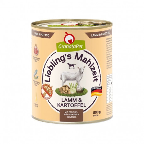 Dog Food - GRANATAPET Liebling's Mahlzeit Lamb & Potato 800g Wet Food