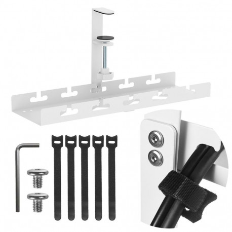 Cable Organizer - Maclean MC-105 Max Load 5kg for Desks 0.5-5cm White