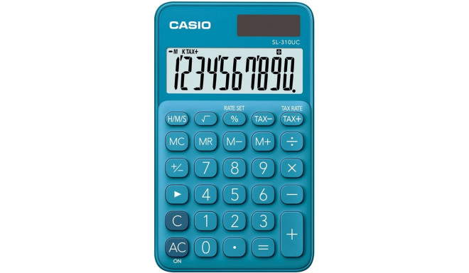 Calculator - Casio SL-310UC 10-Digit Display Battery/Solar Power Blue