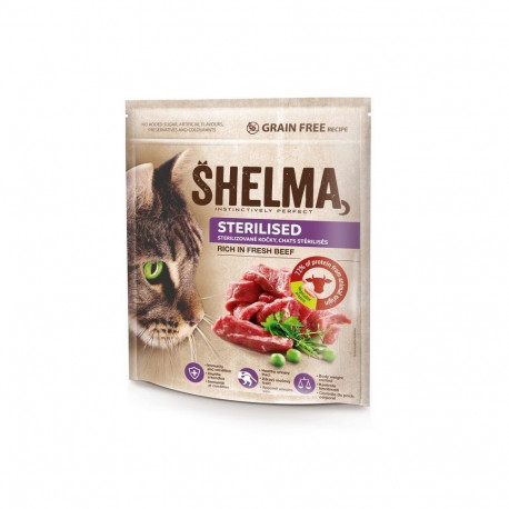 Cat Food - SHELMA Sterilised Beef Dry Cat Food 1.4kg 38% Protein