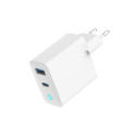Mobile Device Charger - Gembird TA-UC-PDQC45L 45W Fast Charge USB-A & USB-C White