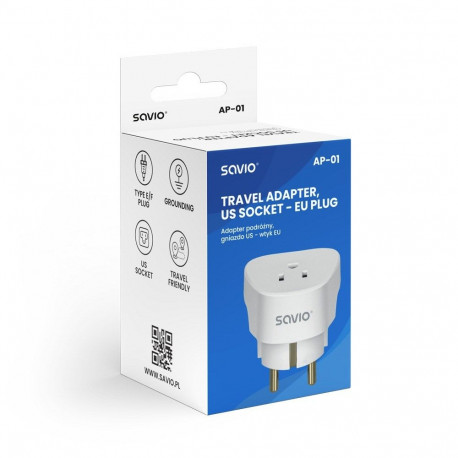 Adapter - SAVIO AP-01 Travel Adapter 3750W 100-250V Universal