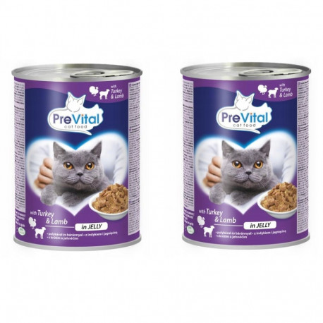 Cat Food - PREVITAL Turkey with Lamb in Jelly 2x415g