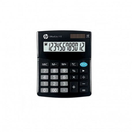 Office Calculator - HP OC 112 12-Digit Display Battery/Solar Power Black