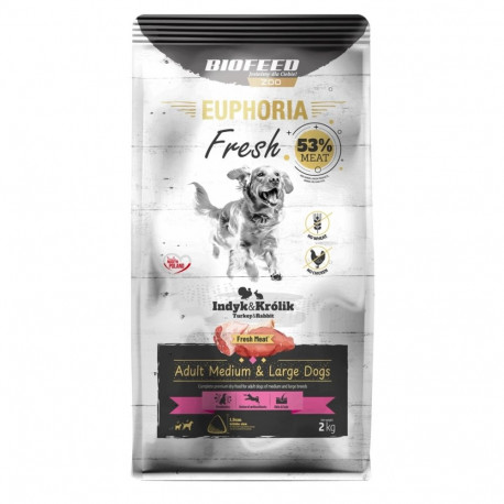 Dog Food - BIOFEED Euphoria Adult Medium & Large Turkey & Rabbit 2kg
