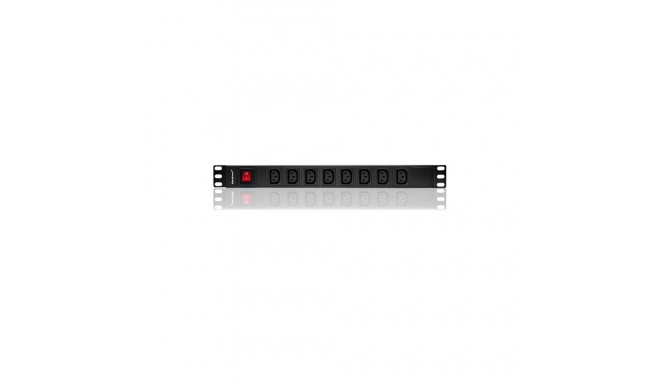 Power Strip - Qoltec 53998 PDU 1U 10A 8xIEC C13 Black