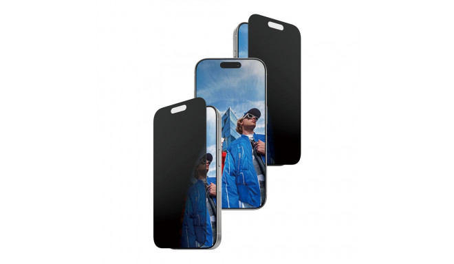 Kiirpaigaldusega kaitseklaas privaatsusfiltriga Apple iPhone 17 / iPhone 16 Pro, Ultra-Wide Fit, Pan