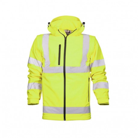 Kollane kõrgnähtavusega softshell-jope REF501 L