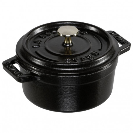 Staub Mini Cocotte 10cm ümmargune must malmpott