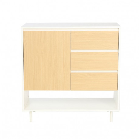 Kummut HERTA 80x40xH80cm, valge/hele puit