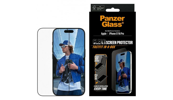 PanzerGlass Ultra-Wide Fit Fastfit Tempered Glass for iPhone 17 / 16 Pro