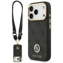 Guess 4G Strass Logo & Big Strap Metal Buttons MagSafe Case for iPhone 17 Pro - Black