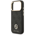 Guess 4G Strass Logo & Big Strap Metal Buttons MagSafe Case for iPhone 17 Pro - Black