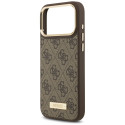 Guess 4G Logo Plate MagSafe Case for iPhone 17 Pro Max - Brown