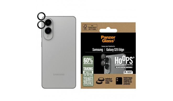 PanzerGlass Hoops Lens Protector Tempered Glass for Samsung Galaxy S25 Edge - Black