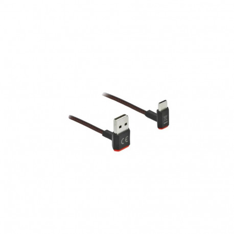 DeLOCK EASY-USB 2.0 Cable Type-A male to USB Type-C male angled up / down 0.2 m black