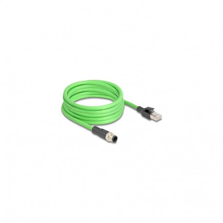 DeLOCK M12 Cable D-coded 4 pin male to RJ45 male PUR (TPU) 5 m