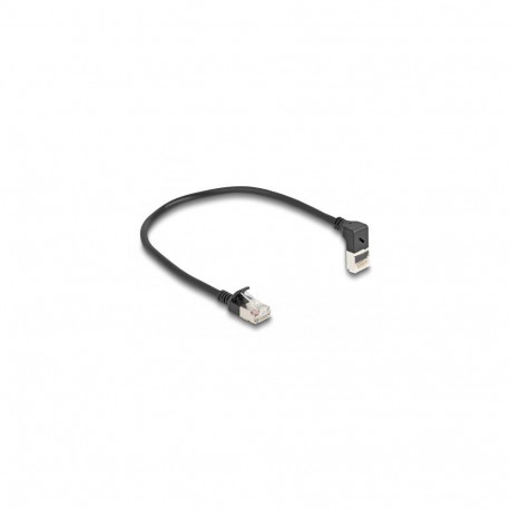 DeLOCK RJ45 Network Cable Cat.6A S/FTP Slim 90° upwards angled / straight 0.25 m black