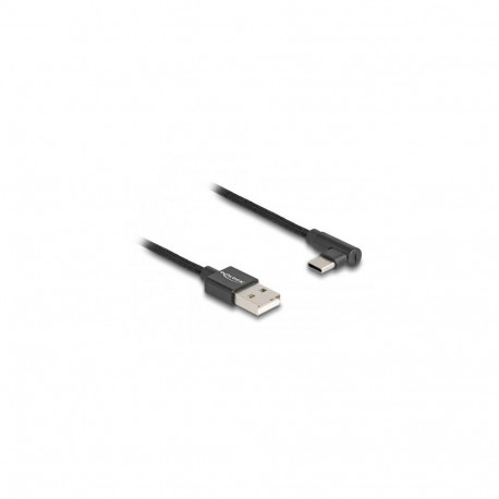 DeLOCK USB 2.0 Cable Type-A male to USB Type-C male angled 0.5 m black