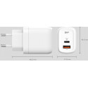 Silicon Power laadija USB-C/USB QM25 30W, valge (avatud pakend)
