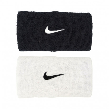 Frotki na rękę Nike Swoosh Wristbands 2 szt. biało-czarne N1012406036OS