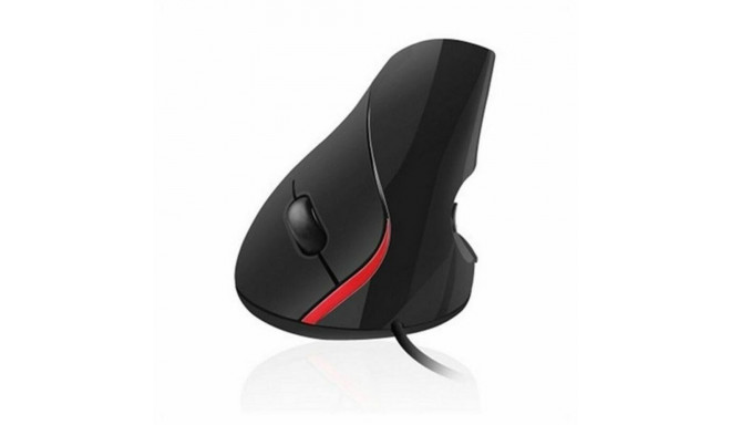 Ergonoomiline Optiline Hiir Ewent EW3156 1000 dpi USB Must Punane/Must