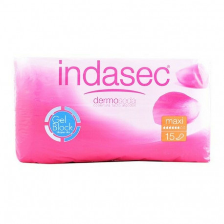 Incontinence Sanitary Pad Discreet Maxi Indasec (Parapharmacy) - 15 Units