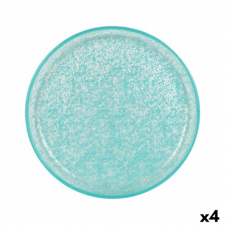 Flat Plate Samaritaine Turquoise Ø 19 cm (6 Units)
