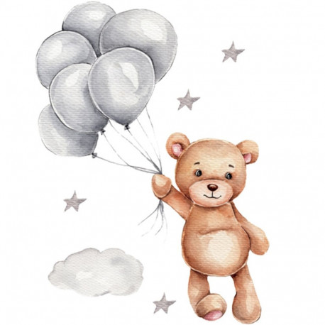 SIPO wall stickers teddy bear with balloons 50x67cm WS63036