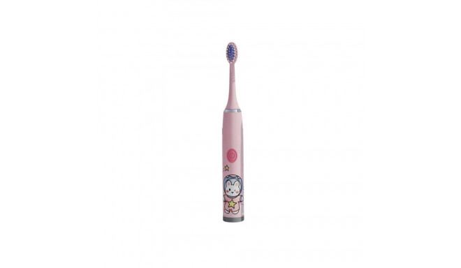 Kiddyz T1 Electric Sonic Toothbrush Kids 3 to 12 Years USB rechargeable (1 extra head) Pink