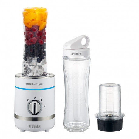 iLike Sport Blender 300W Ice Crushing + Pulse Grinder & 2x600ml Bottles LED BPA-Freev White