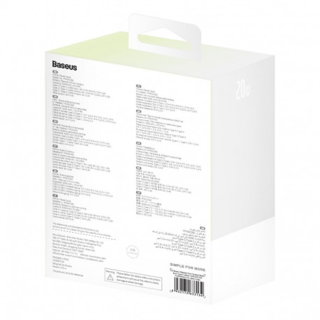 Baseus Baseus Popsicle 5200mAh 20W Powerbank with Built-in Lightning Cable (+ White Baseus Simple US