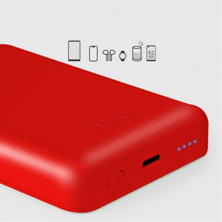SBS Powerbank SBS TEBB5000MAG1CR 5000 mAh compatible with MagSafe - red