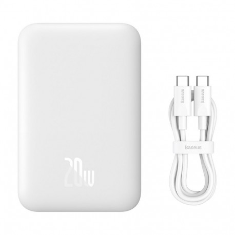 Baseus Baseus Magnetic Mini Air PPCXM06A 6000mAh 20W Power Bank with Simple Series USB-C Cable - Whi