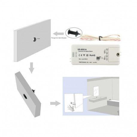 SENSOR SWITCH LED 12-36V 8A SR-8001A-DC