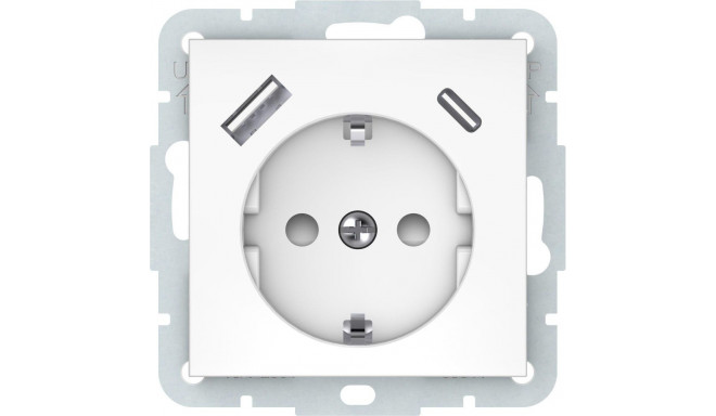 SOCKET USB-A+C WHITE RP16-002-22/A+C QR