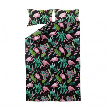 BED COV SET Flamingo SATEEN 160x200CM