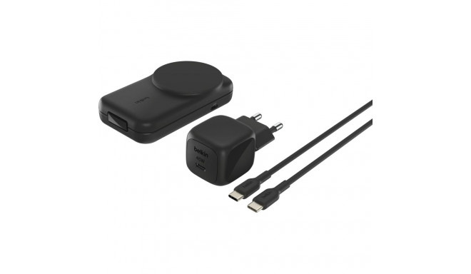 Belkin UltraCharge 25W Qi2 magnetiline 2-in-1 laadimisklapp must WIZ038kqBK