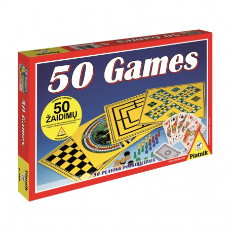 PIATNIK Board game set 50 Games (In Latvian, Russian lang.)