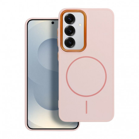 Case for Samsung A17 / A18 Frame Mag Cover compatible with MagSafe powder pink