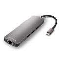 Sharkoon USB 3.0 Type C Combo adapter HDMI, RJ-45, USB 3.2 Gen 1 liidesekaart/adapter