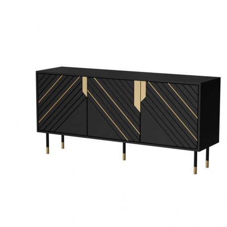 Cama 3D MOUNTAIN kummut 154x40x72 must + kuldne