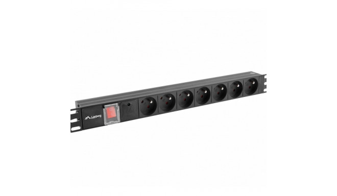 Ülepingekaitsega Rack PDU 19" 1U 10A 7X 230V PL 2m must C14