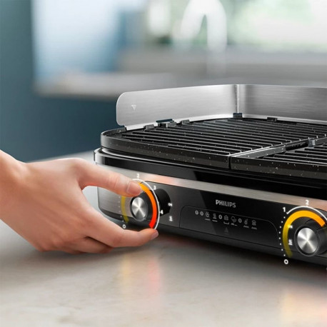 Philips HD6222/90 Table Grill, Black/Stainless Steel | Philips