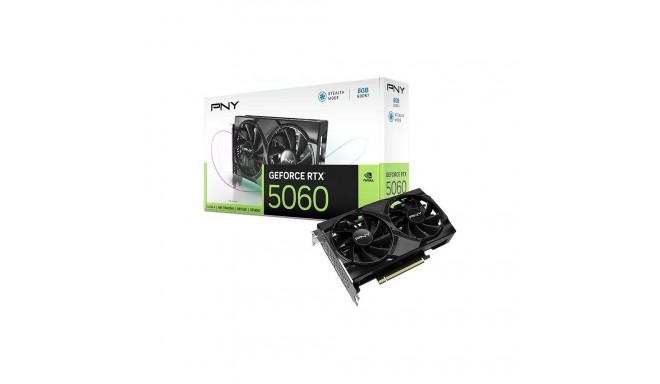 PNY GeForce RTX 5060 kahe ventilaatoriga 8GB GDDR7 DLSS4 graafikakaart (VCG50608DFXPB1)