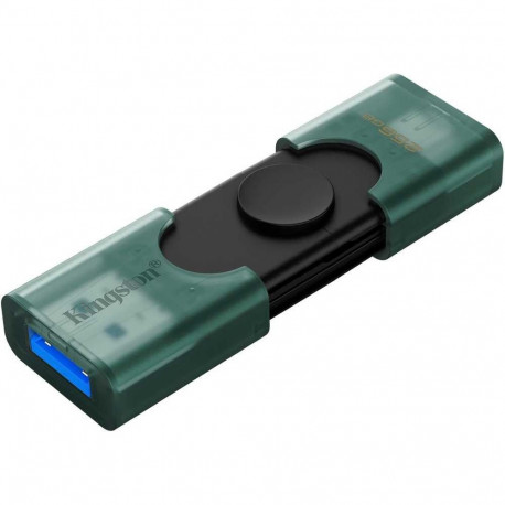 Kingston USB mälupulk DataTraveler Duo 256 GB USB Type-A ja USB Type-C must/roheline