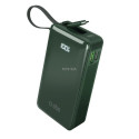 SBS Power Bank 10,000 mAh sisseehitatud USB-C kaabliga roheline