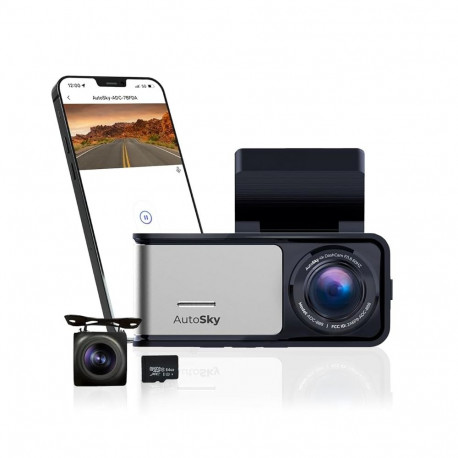 AutoSky 4K Dash Cam Pro Front 4K + Rear 1080P GPS ADC888